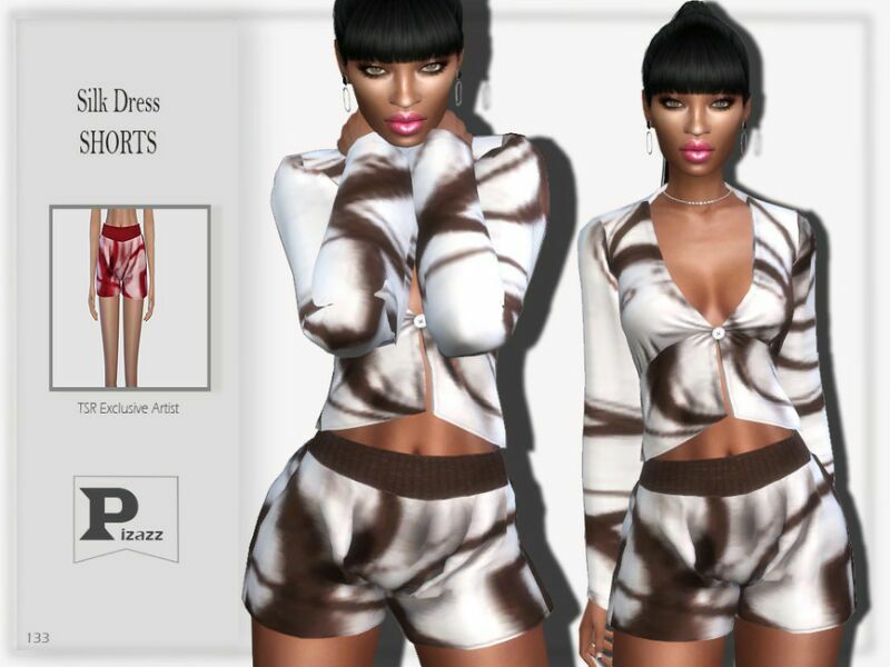 Silk Dress Shorts By Pizazz Sims 4 CC