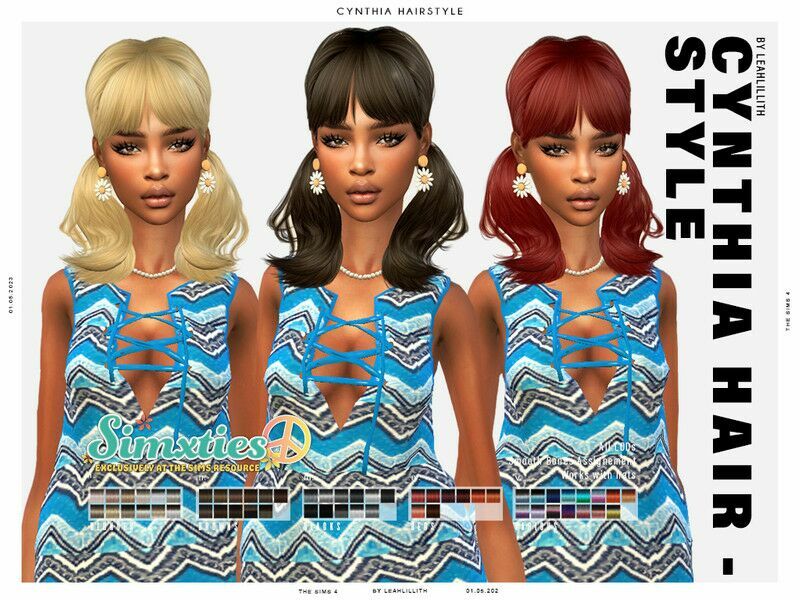 Simxties Cynthia Hairstyle Sims 4 CC