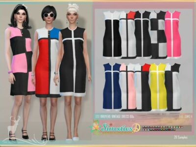 ‘Simxties_Bruyere Vintage Dress / Everyday’ Sims 4 CC