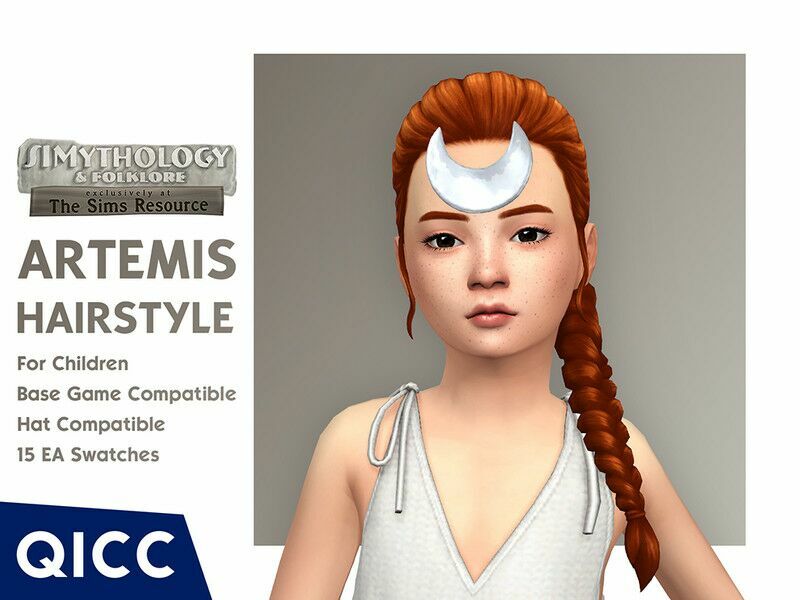 Simythology & Folklore – Artemis Hair SET Sims 4 CC