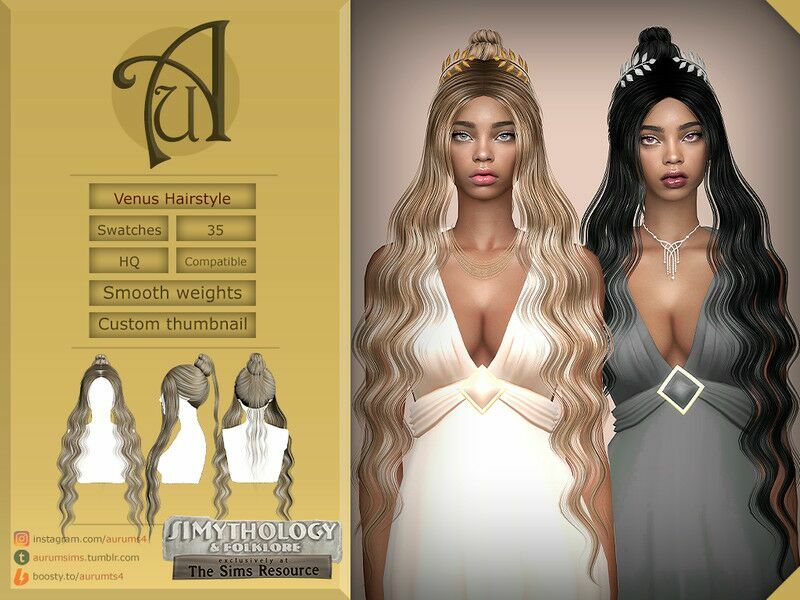 Simythology – Venus Hairstyle By Aurummusik Sims 4 CC