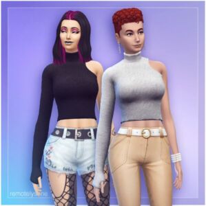 Single Sleeve Turtleneck By Remotelysane Sims 4 CC