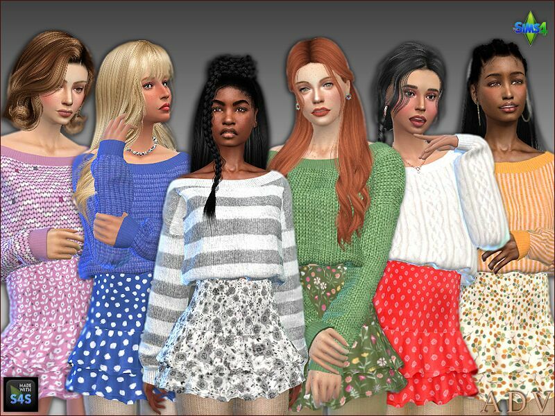 sims 4 cc skirts and sweaters for teens and young adults 2