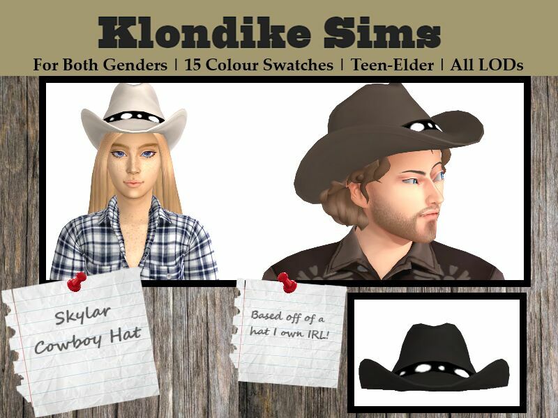 Skylar Cowboy HAT Sims 4 CC