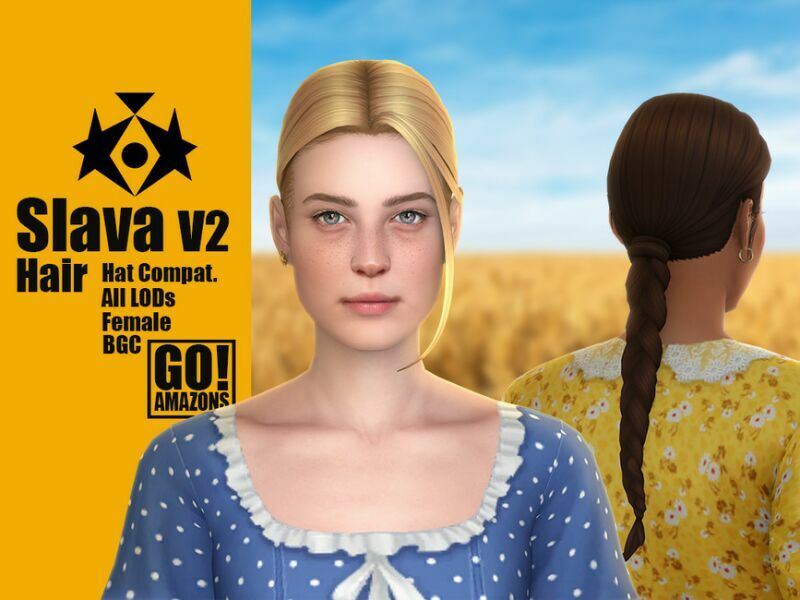 Slava Hair V2 By Goamazons Sims 4 CC