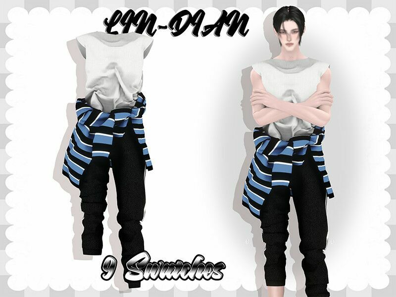 Sleeveless T And Pants Sims 4 CC