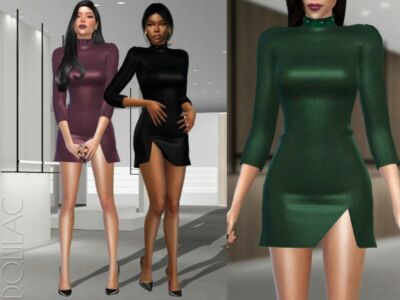 Slit Mini Dress DO377 Sims 4 CC