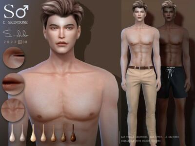 Soft And Delicate Silk Skin Male C0822 By S-Club Sims 4 CC