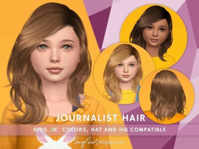 Sonyasims Journalist Hair Kids (Early Access ON Patreon) By Sonyasimscc Sims 4 CC