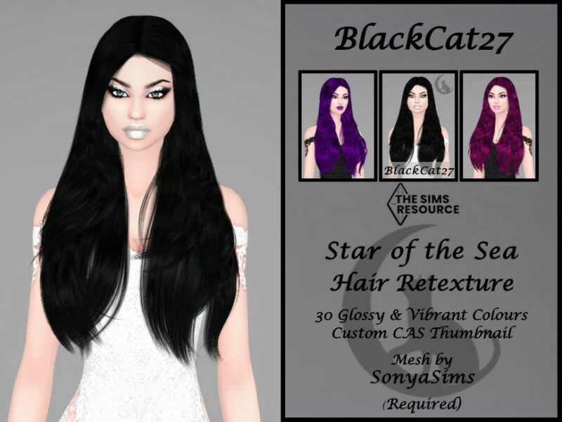 Sonyasims Star Of The SEA Hair Retexture (Mesh Needed) By Blackcat27 Sims 4 CC