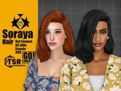 Soraya Hair By Goamazons Sims 4 CC