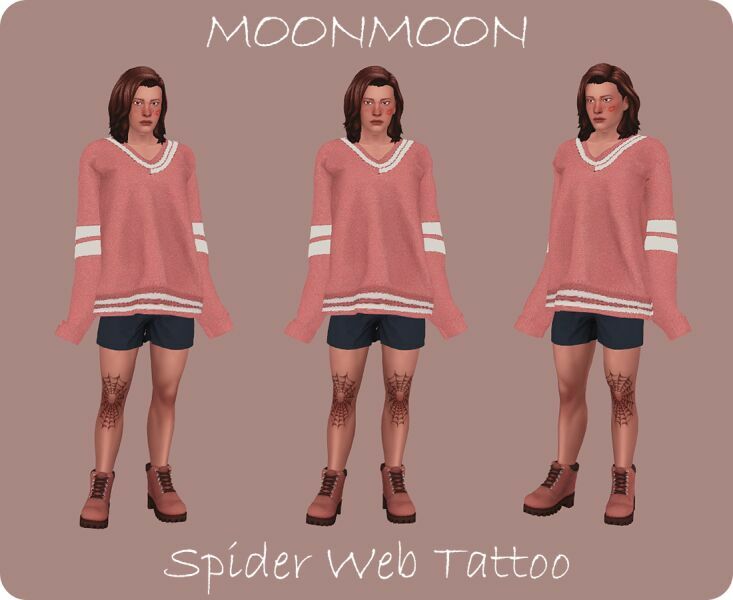 Spider WEB Tattoo By Moonmoonsim Sims 4 CC