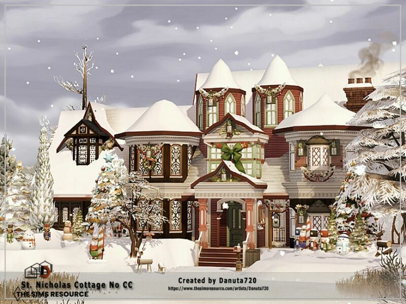 ST. Nicholas Cottage NO CC By Danuta720 Sims 4 CC