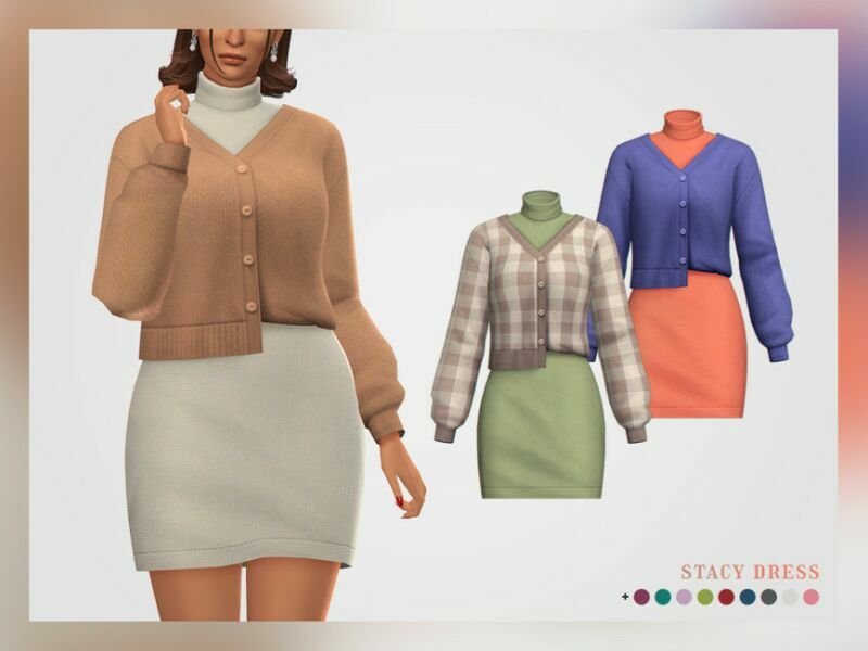 Stacy Dress By Pixelette Sims 4 CC