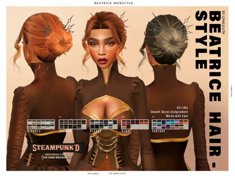 Steampunked Beatrice Hairstyle Sims 4 CC