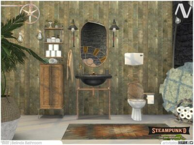 Steampunked | Belinda Bathroom By Artvitalex Sims 4 CC