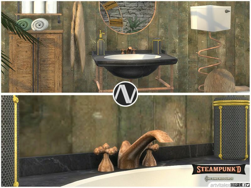 sims 4 cc steampunked belinda bathroom by artvitalex 3