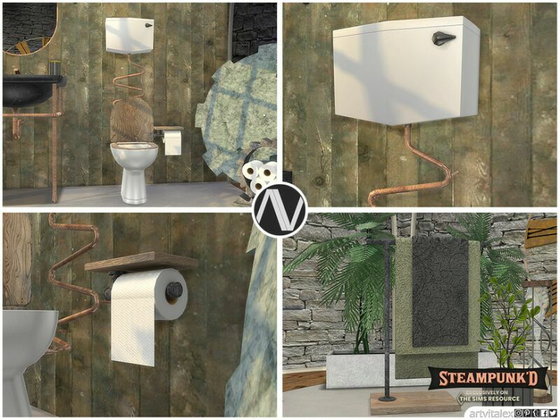 sims 4 cc steampunked belinda bathroom by artvitalex 4