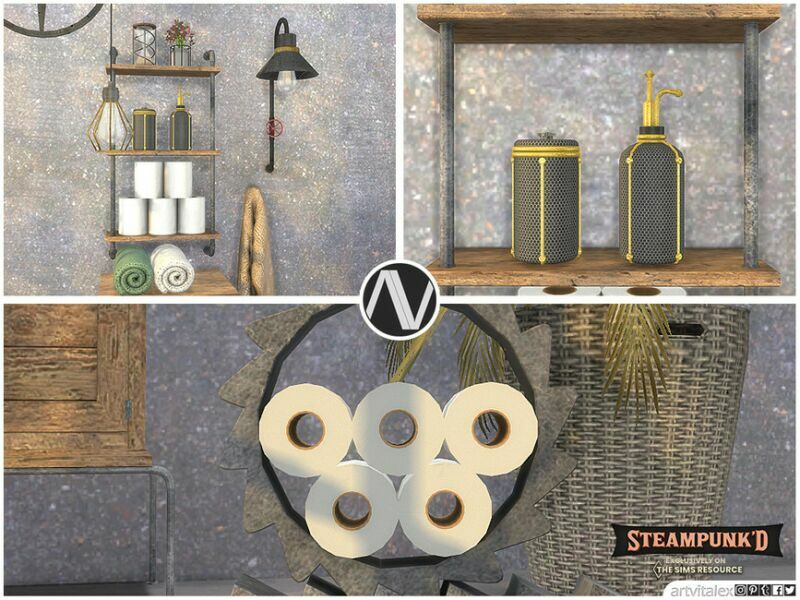 sims 4 cc steampunked charlotte bathroom extra by artvitalex 3