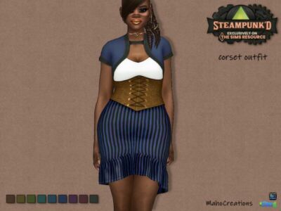 Steampunked – Corset Outfit By Mahocreations Sims 4 CC