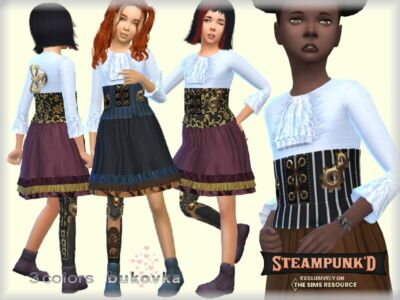 Steampunked Dress By Bukovka Sims 4 CC