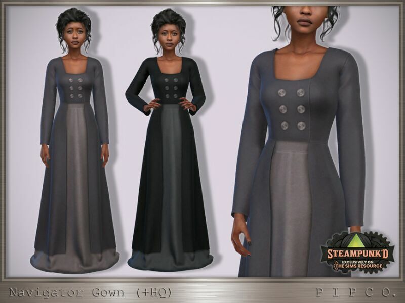 Steampunked – Navigator Gown. By Pipco Sims 4 CC