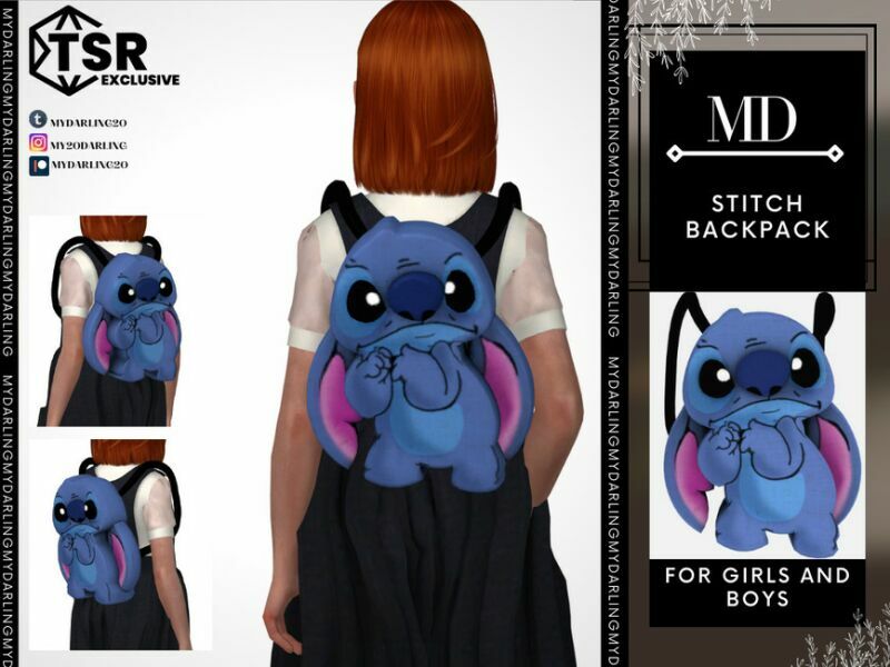 Stitch Backpack Child By Mydarling20 Sims 4 CC