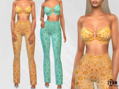 Strapless Floral Blouses By Saliwa Sims 4 CC