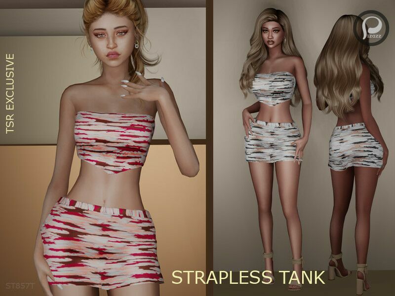 Strapless Tank By Pizazz Sims 4 CC