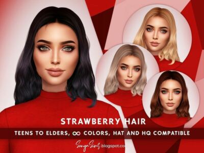 Strawberry Hair By Sonyasimscc Sims 4 CC