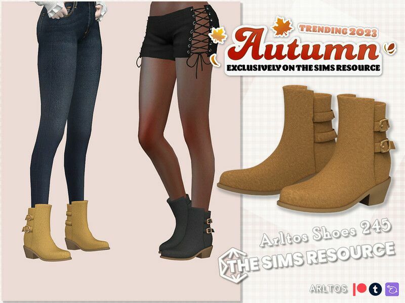 Suede Boots Autumn 2023 Sims 4 CC