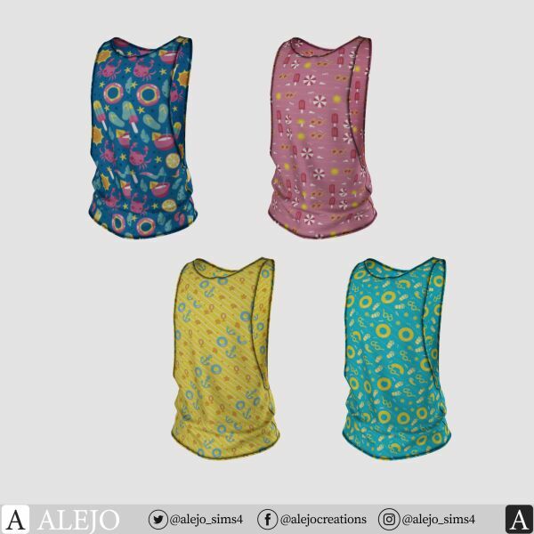 sims 4 cc summer sleeveless shirt the dok 4