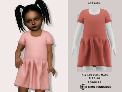 T-Dress NO.50 By _Akogare_ Sims 4 CC