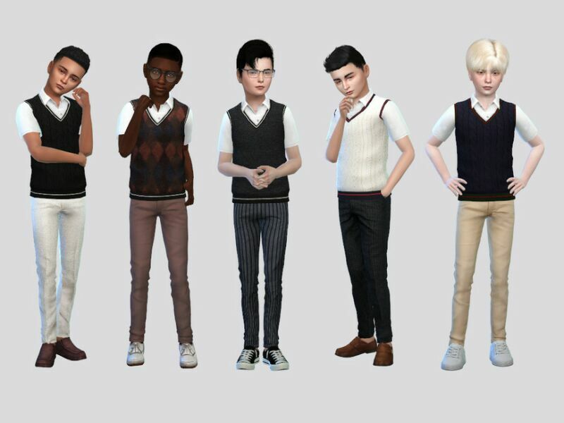 Tamsin Vest Shirt Boys By Mclaynesims Sims 4 CC