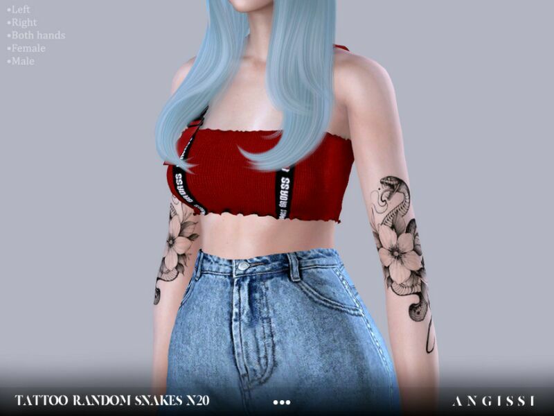 Tattoo-Random Snakes N20 By Angissi Sims 4 CC Download