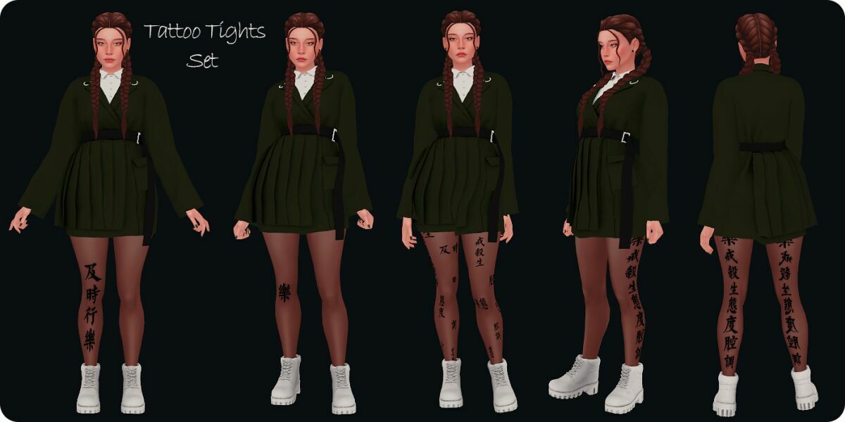 sims 4 cc tattoo tights set adult by moonmoonsim 2