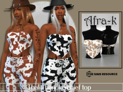 Thalia Handkerchief TOP By Akaysims Sims 4 CC