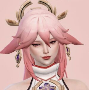 The | YAE Miko Genshin Impact By Hedennychen Sims 4 CC