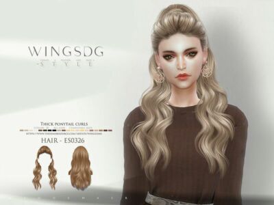 Thick Ponytail Curls ES0326 By Wingssims Sims 4 CC