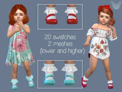 Toddler Frilly Socks 2.0 By Giulietta Sims 4 CC