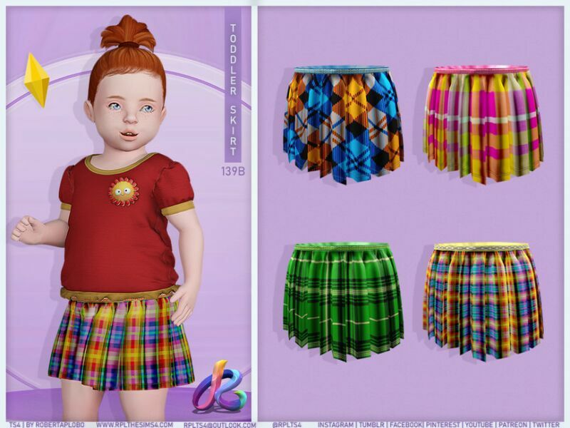 Toddler Skirt Rpl139B By Robertaplobo Sims 4 CC