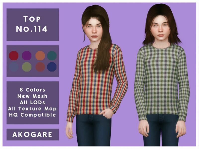 TOP NO.114 By _Akogare_ Sims 4 CC