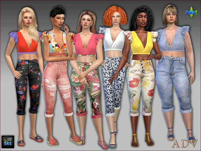 Tops And Pants Sims 4 CC