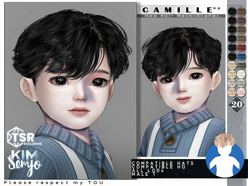 TS4 Toddler Hairstyle_Camille Sims 4 CC