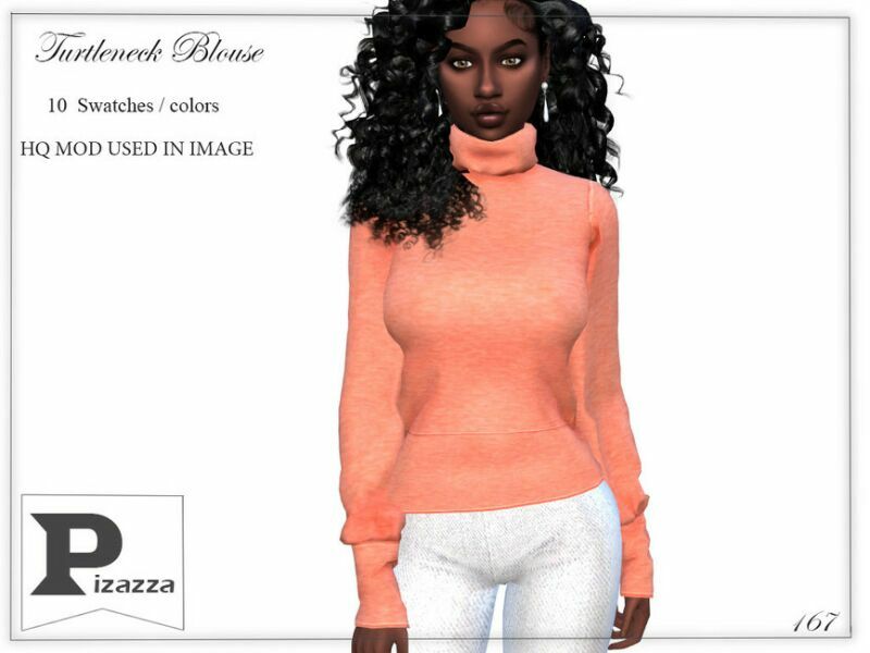 Turtleneck Blouse By Pizazz Sims 4 CC