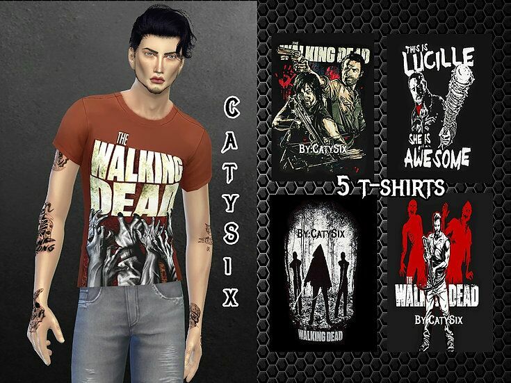 TWD T-Shirts By Catysix Sims 4 CC