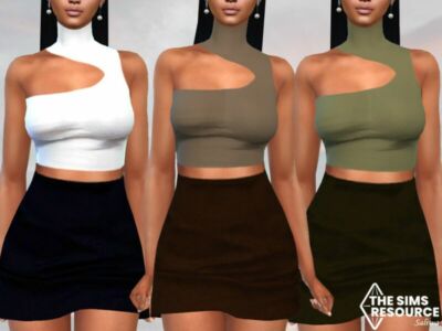 TWO Piece Calin Skirt Outfits By Saliwa Sims 4 CC