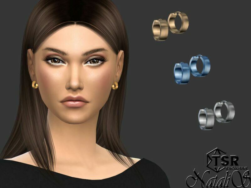 sims 4 cc unisex hinged hoop earrings by natalis 2