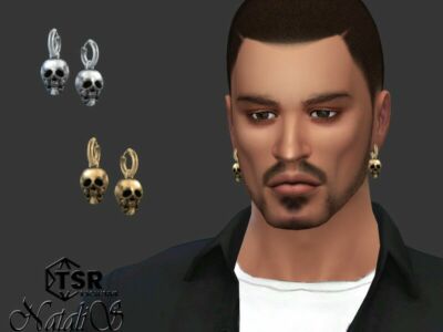 Unisex Skull Pendant Earrings By Natalis Sims 4 CC