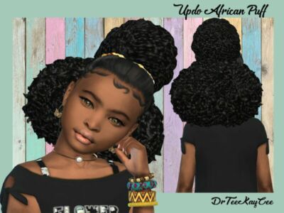 Updo Afro Puffs – Child By Drteekaycee Sims 4 CC